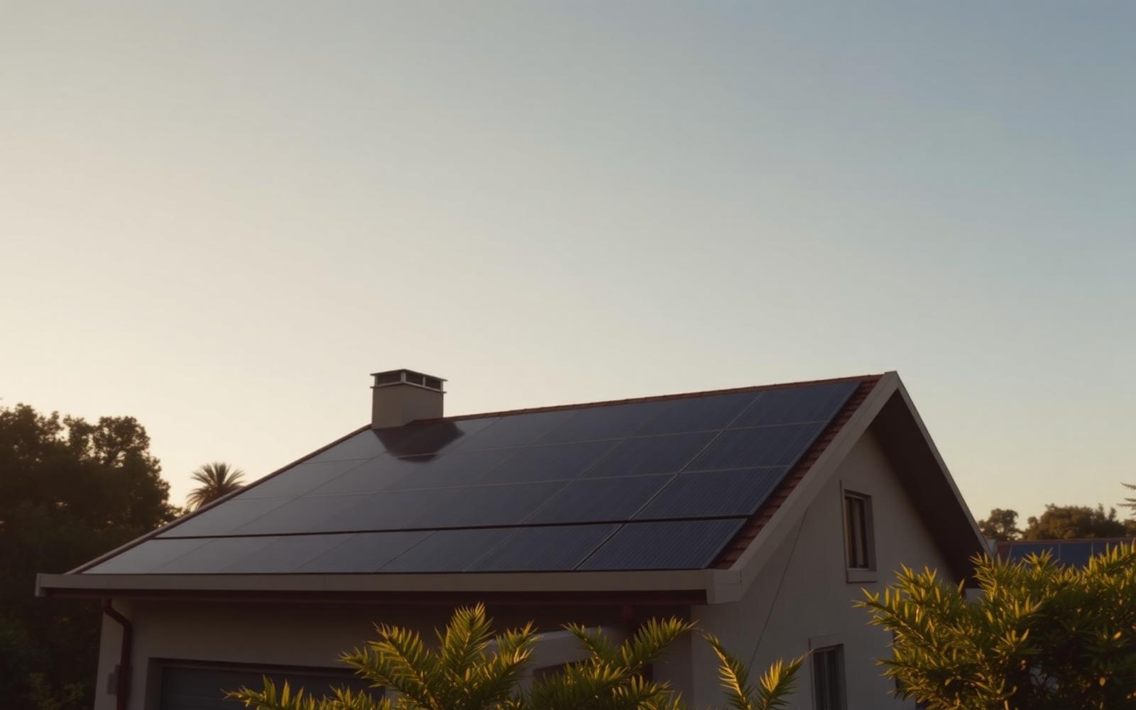 Panneaux solaires sur le toit d'une maison moderne